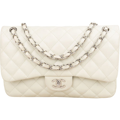 Chanel Caviar Palladium Jumbo Double Flap Umhängetasche