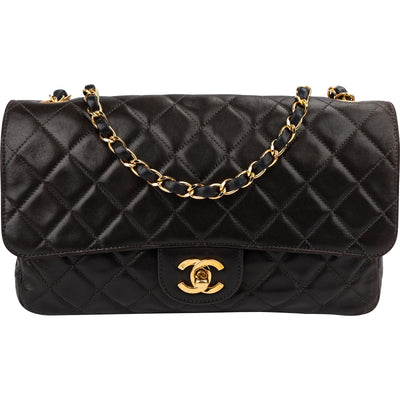 Chanel Soft Quilted Lambskin 24K Gold Medium Single Flap Crossbody Bag