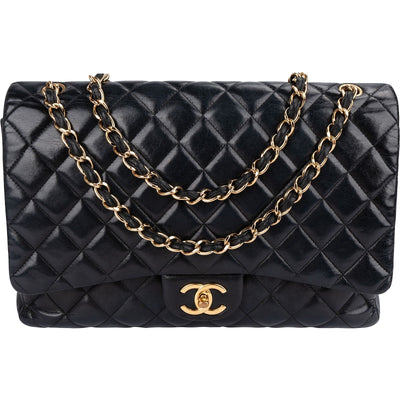 Chanel Quilted Lambskin Jumbo Double Flap Crossbody Bag