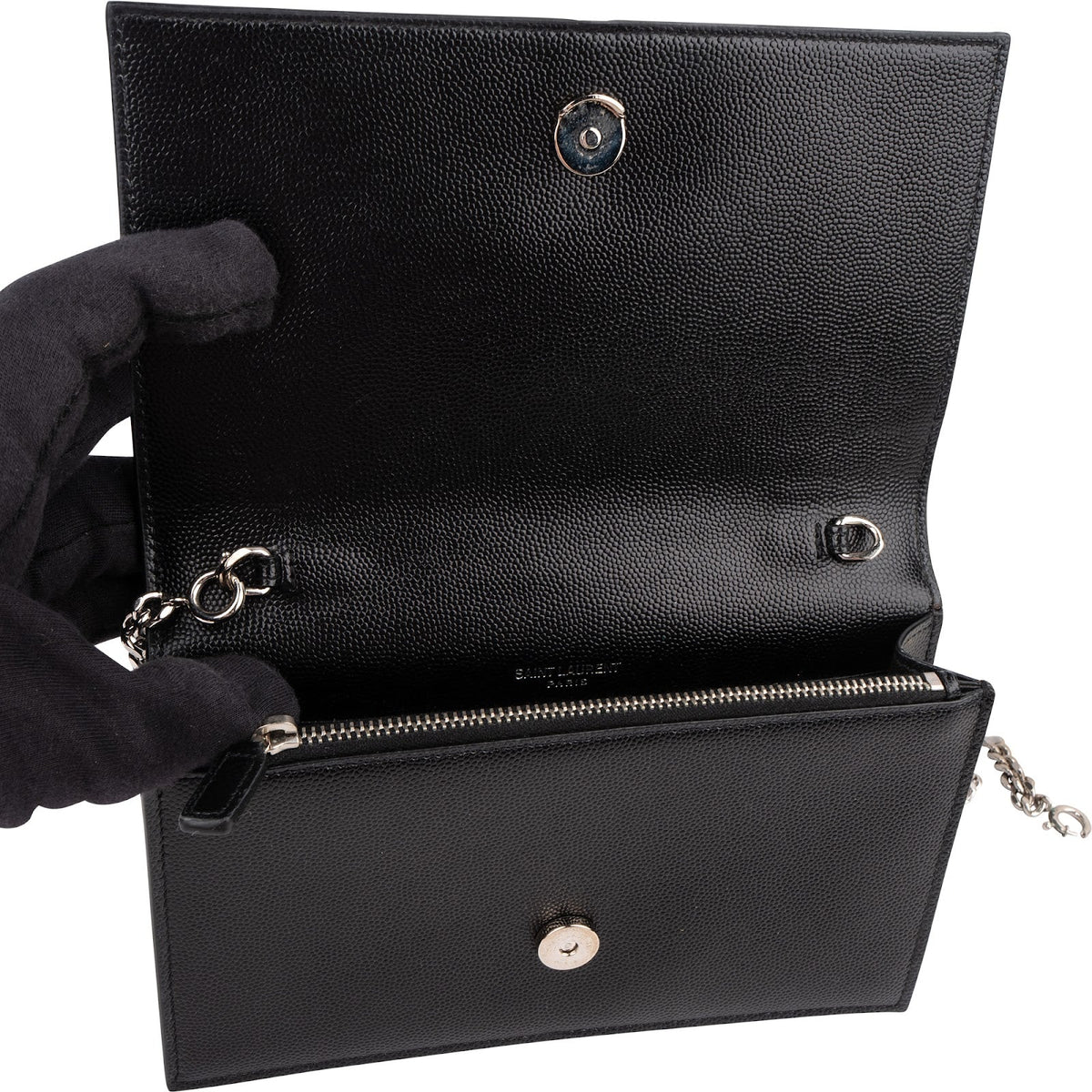 Saint Laurent Kate Tassel Wallet on Chain aus Grain-de-Poudre-Leder – Ansicht 9