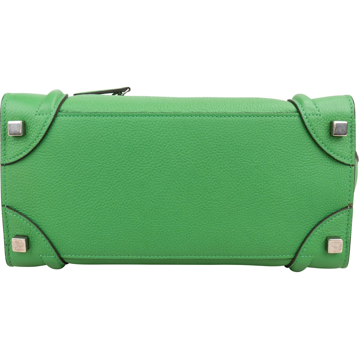 Bolso de mano Luggage de piel de becerro granulada verde de Céline