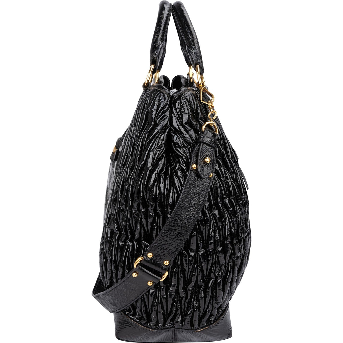 Miu Miu gewatteerde Vitello Shine grote bowlerhandtas