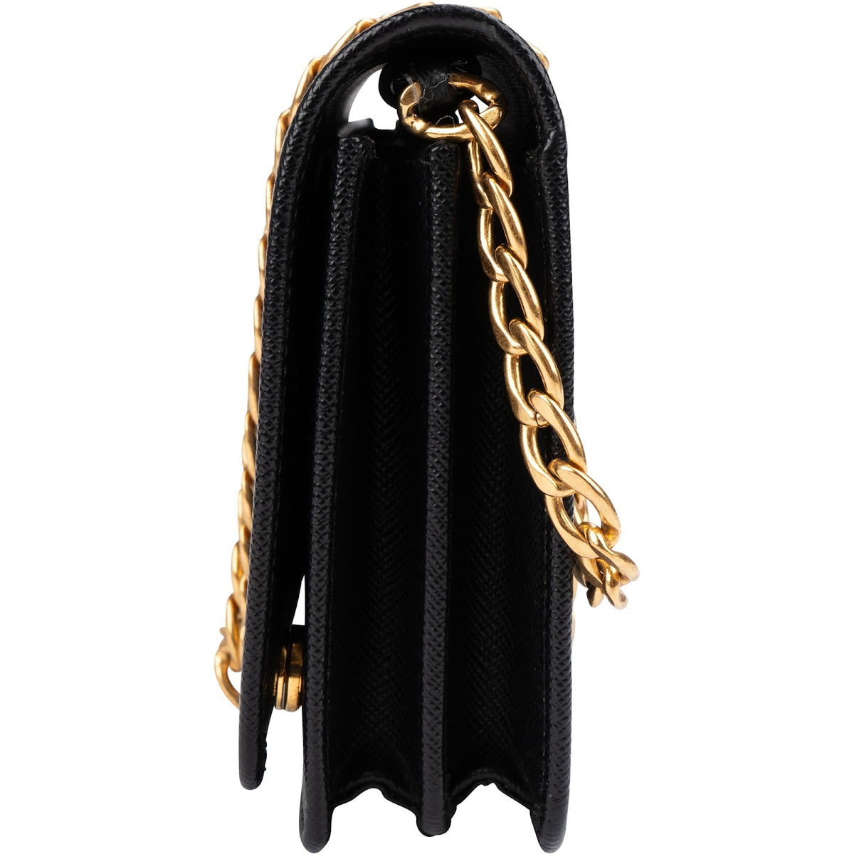 Prada Wallet On Chain aus schwarzem Saffiano-Leder – Ansicht 5