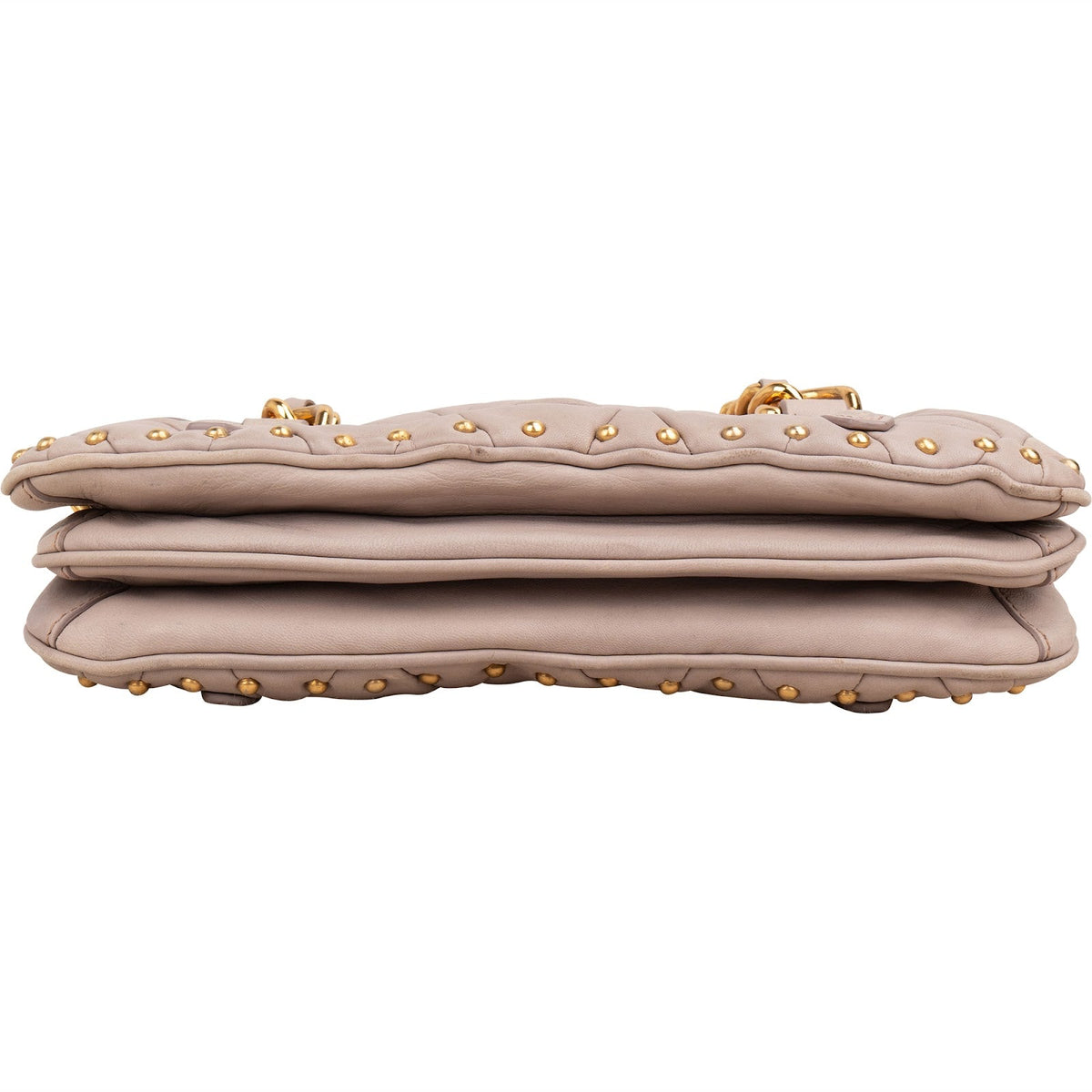Miu Miu gewatteerde Nappa lederen met studs Turnlock schoudertas