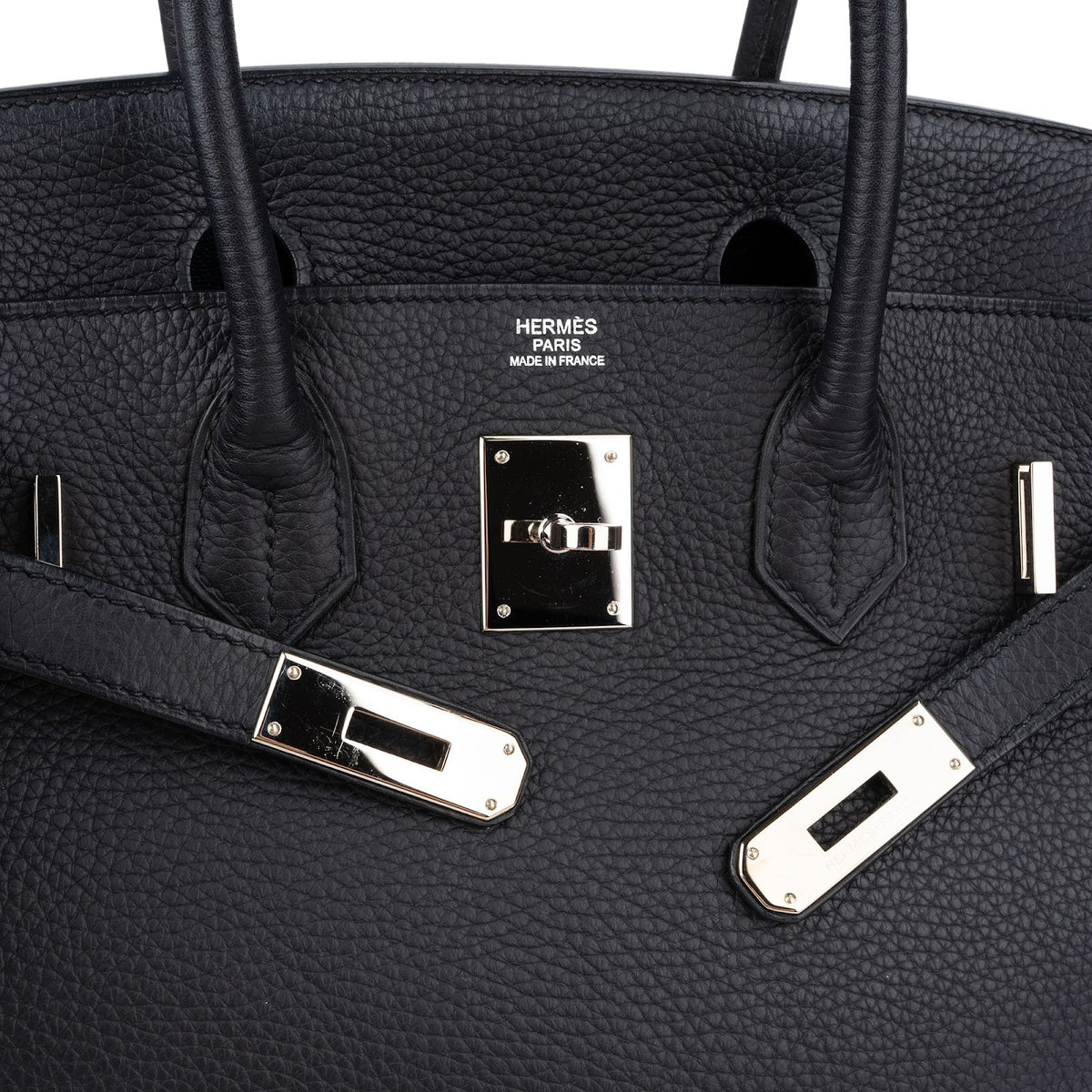 Hermès Blau Indigo Clemence Birkin 30 Handtasche, Bild 12 von 15