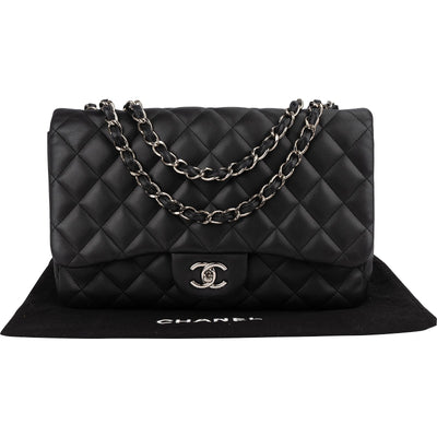 Chanel Quilted Lambskin Jumbo Single Flap Crossbody Bag