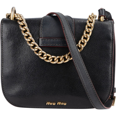 Miu Miu Grained Leather Club Flap Crossbody Bag