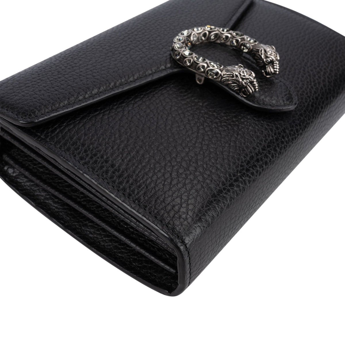 Gucci Grained Leather Dionysus Crystal Super Mini Crossbody Bag