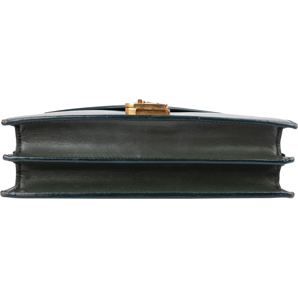 Saint Laurent Green Leather Envelope Medium Crossbody Bag