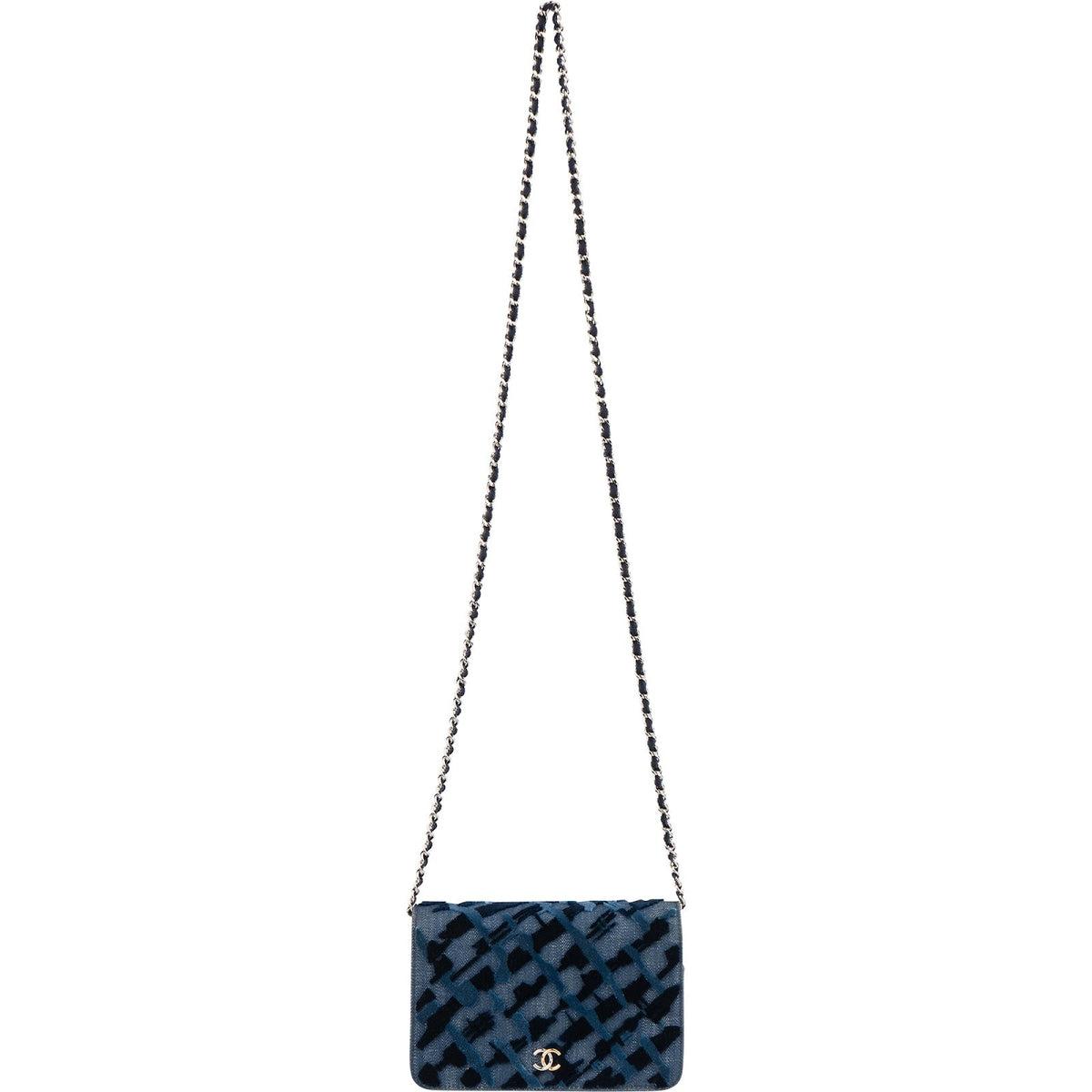 Chanel Denim Samt Graffiti Wallet on Chain, Bild 10 von 14
