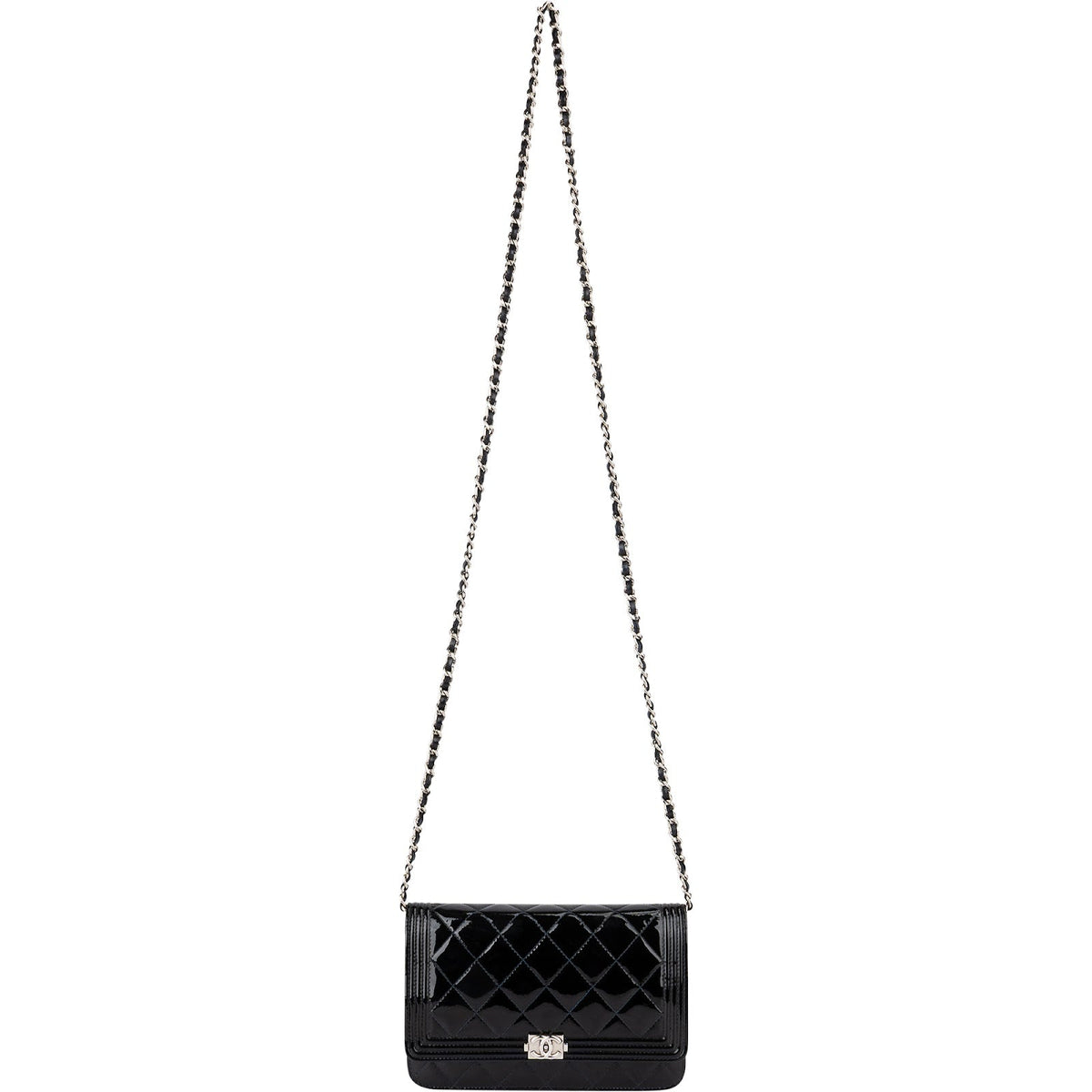 Chanel Boy Wallet On Chain schoudertas van gewatteerd lakleer