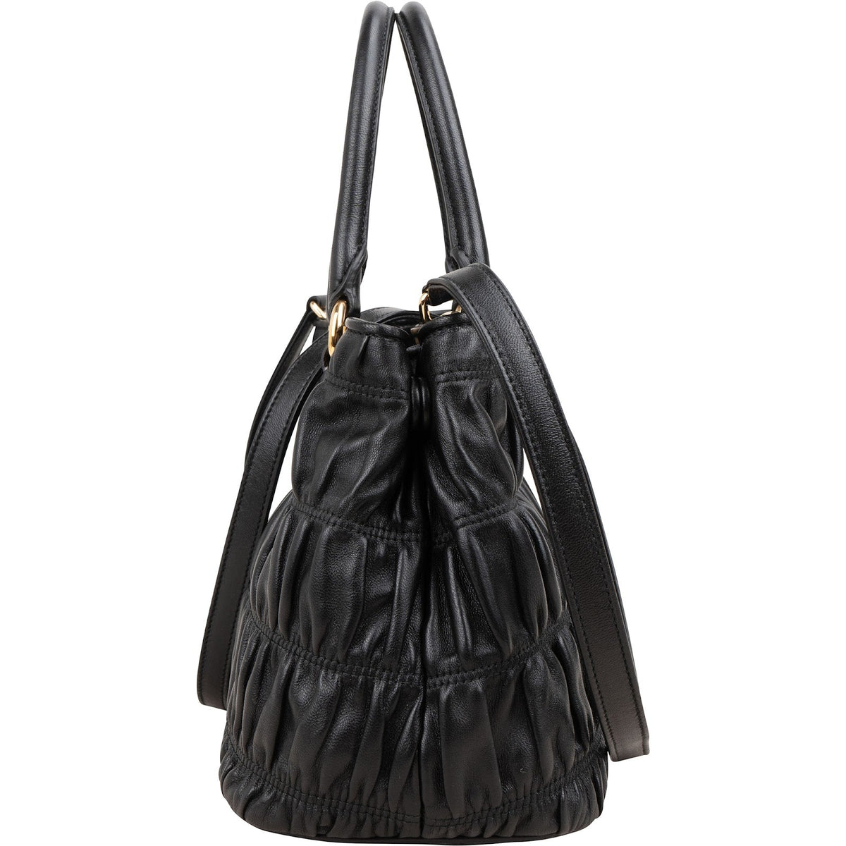 Petit sac à main cabas Prada Gaufre en cuir nappa matelassé