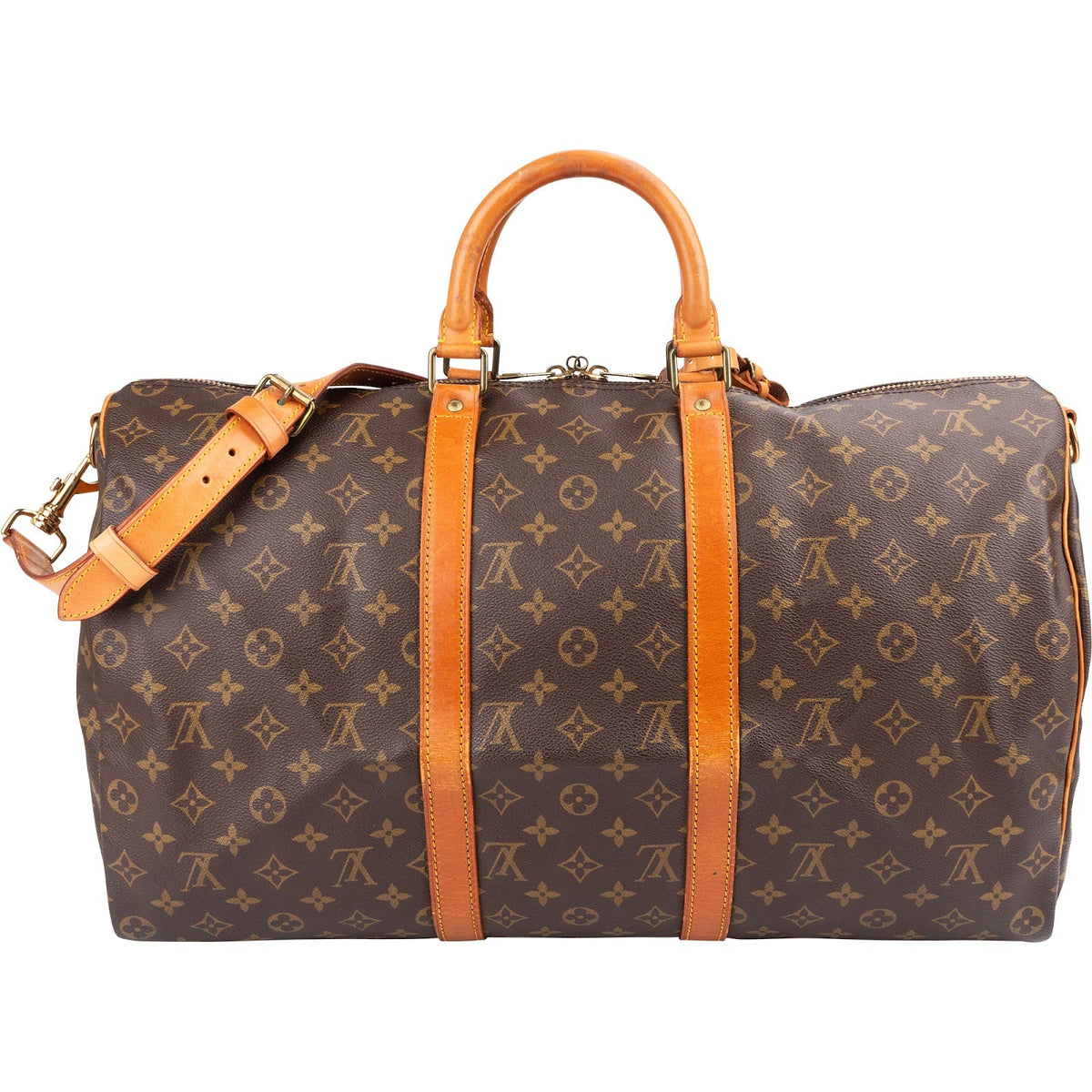 Sac de voyage Louis Vuitton Keepall 50 Bandoulière en toile Monogram