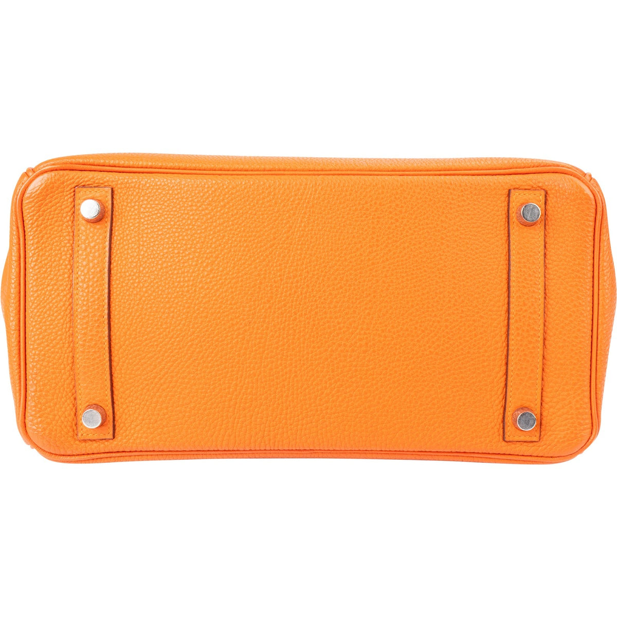 Hermès Orange H Taurillon Clemence Leather Palladium Birkin 30 Handbag
