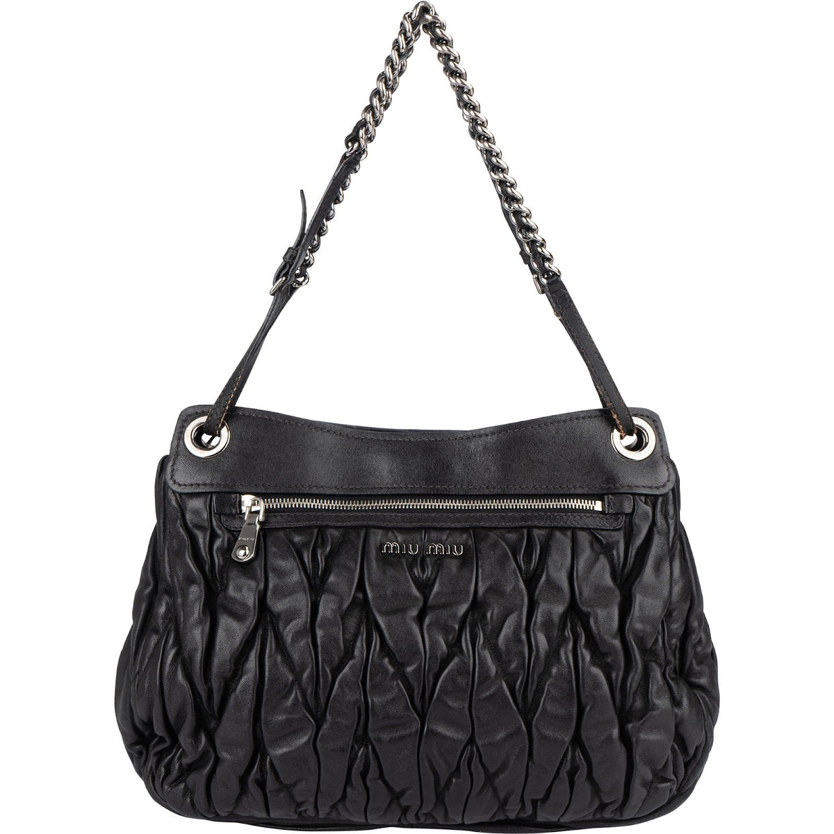 Sac à bandoulière hobo Miu Miu en cuir matelassé