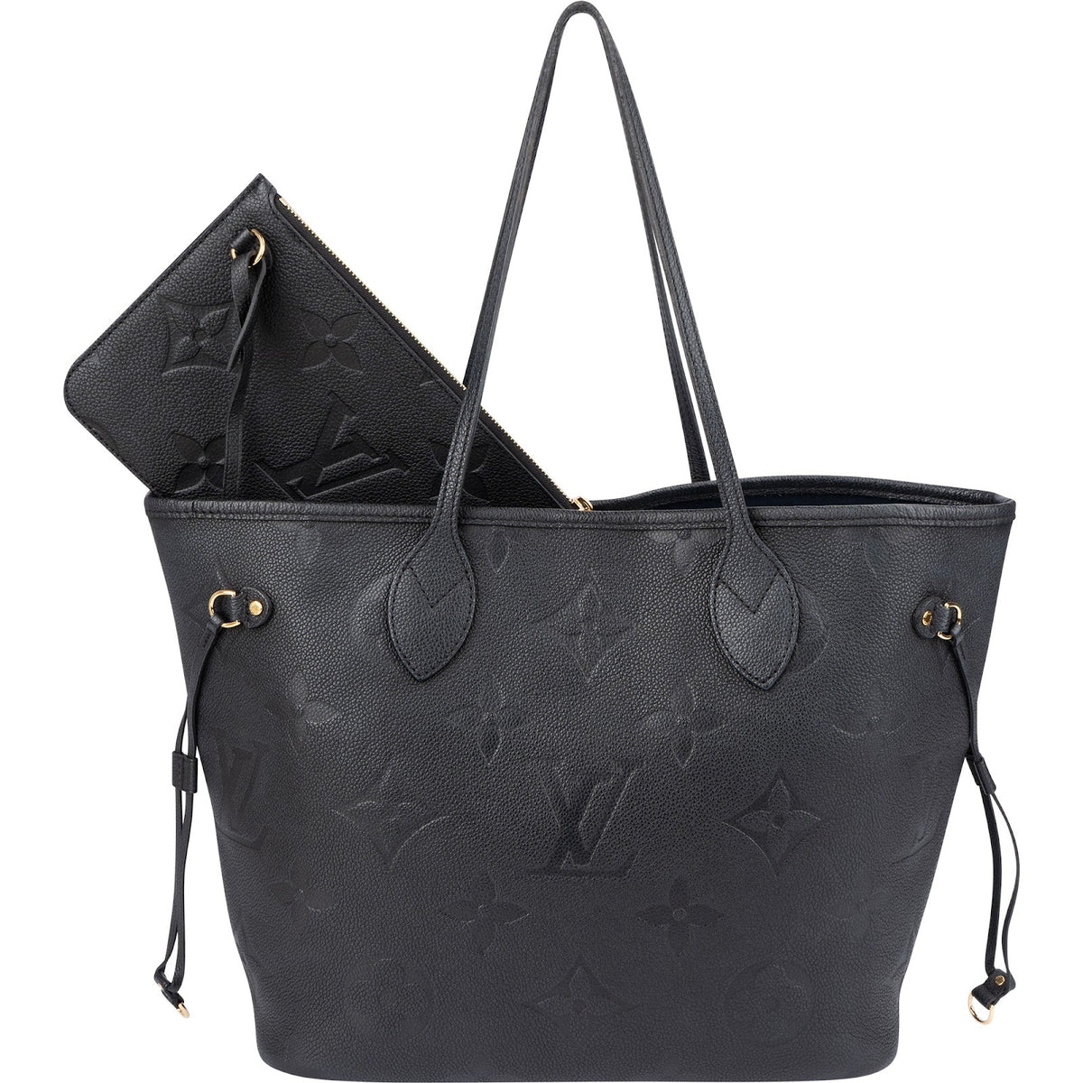 Sac à bandoulière Neverfull MM Louis Vuitton en cuir Monogram Empreinte noir