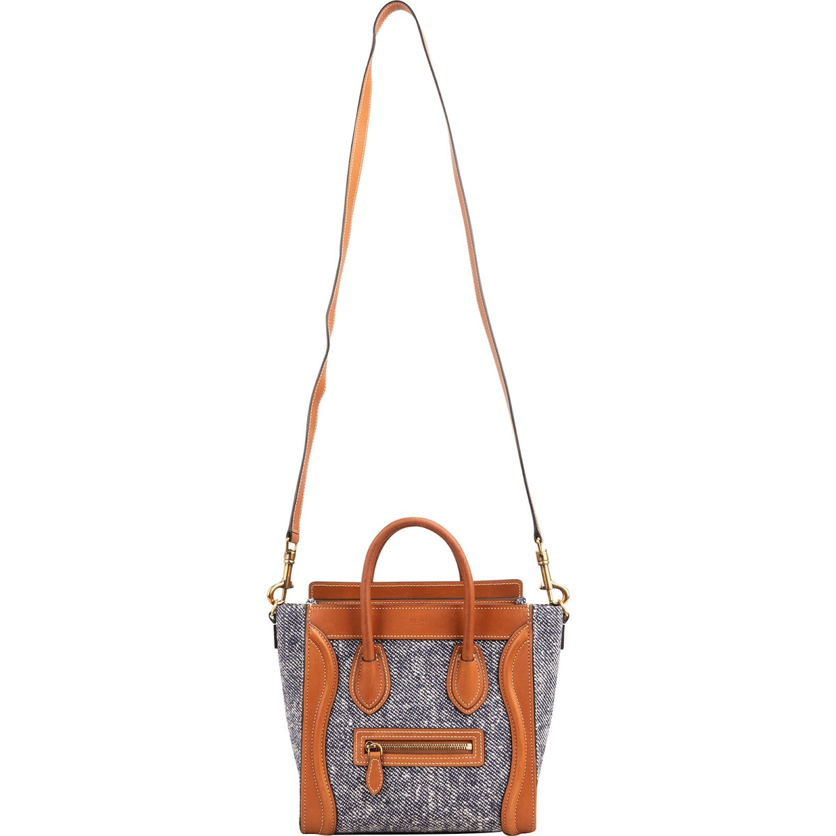 Bolso Nano Luggage de algodón y piel de Celine