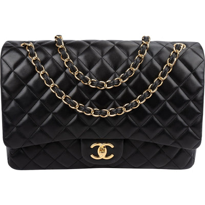 Chanel Quilted Lambskin Maxi Double Flap Crossbody Bag