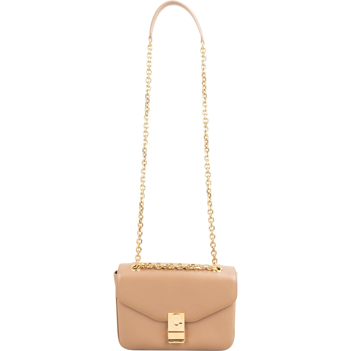 Celine Classic Box Medium schoudertas van kalfsleer met C-sluiting