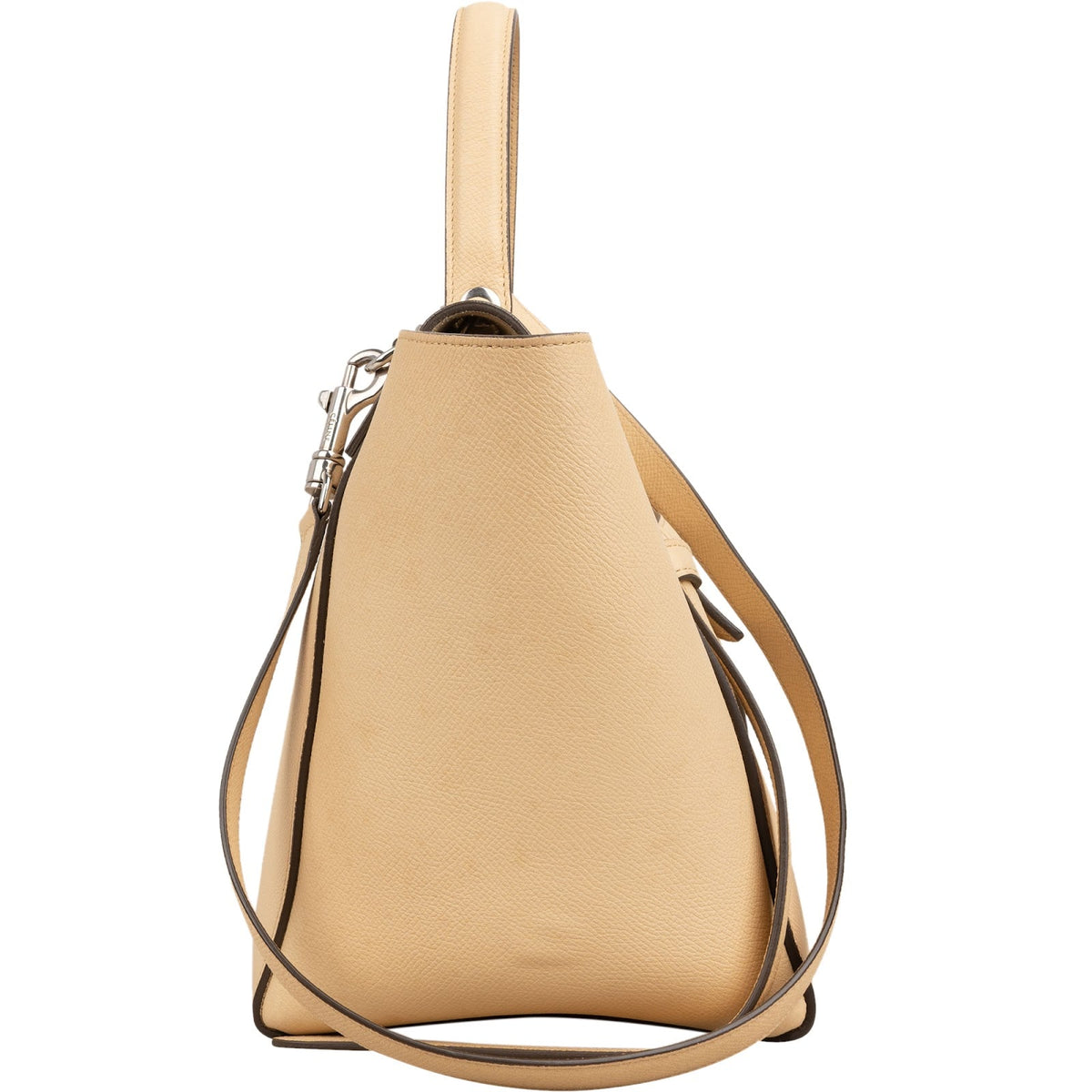 Borsa a mano Celine Belt in pelle di vitello martellata beige