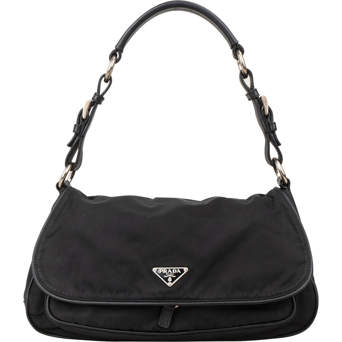 Prada Tessuto Nylon Triangle Flap Pocket Shoulder Bag