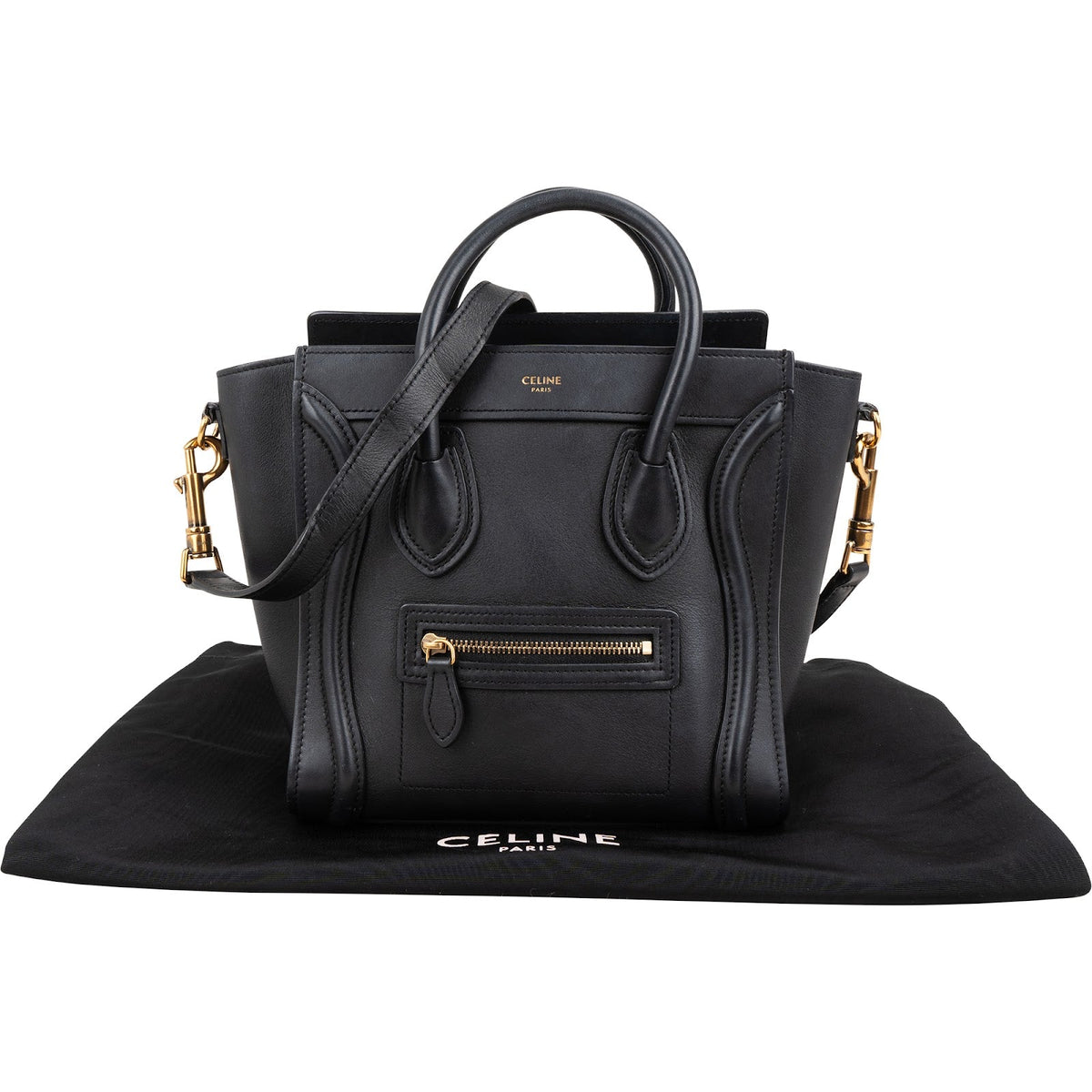 Celine Schwarz Kalbsleder Reisetasche, Bild 2 von 11
