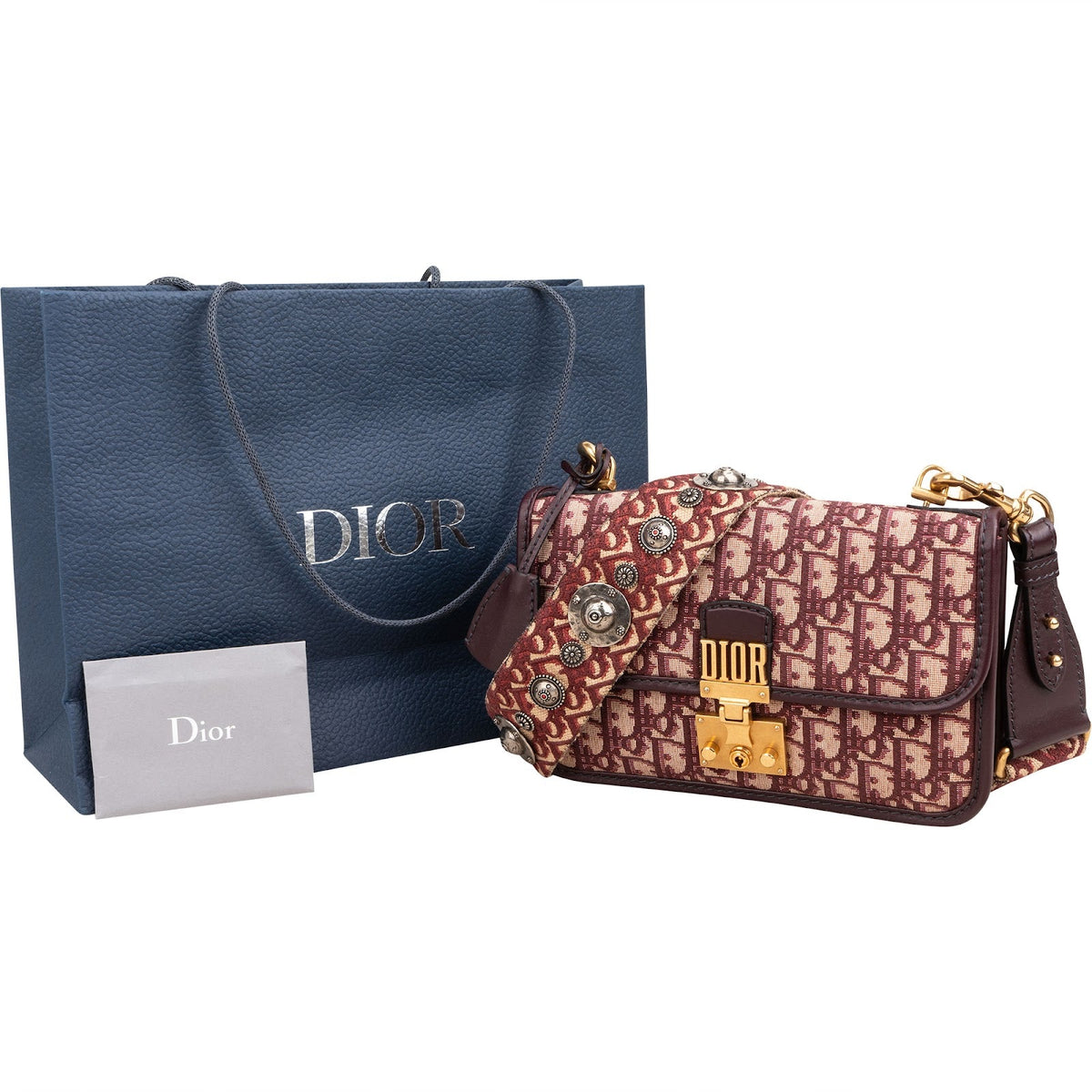 Borsa a tracolla Christian Dior Dioraddict Flap in tela Trotter Monogram