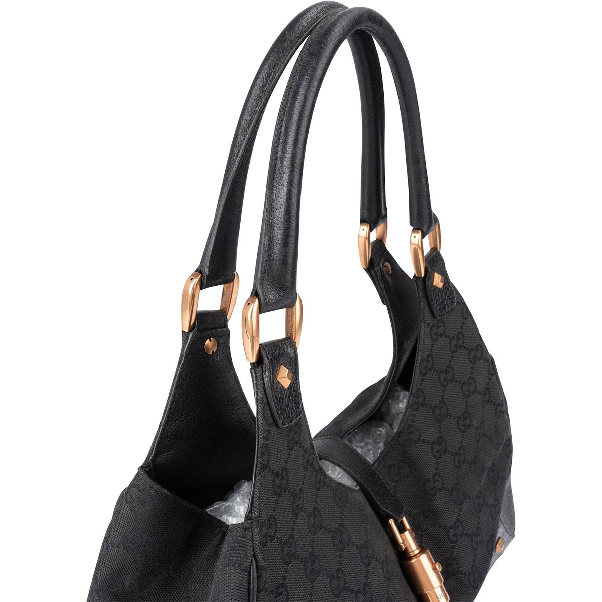 Borsa a spalla Gucci New Jackie con borchie in tela GG Monogram