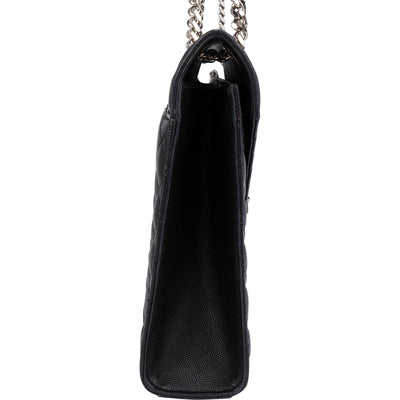 Saint Laurent grote Envelope crossbodytas van generfd leer met doorgestikt motief