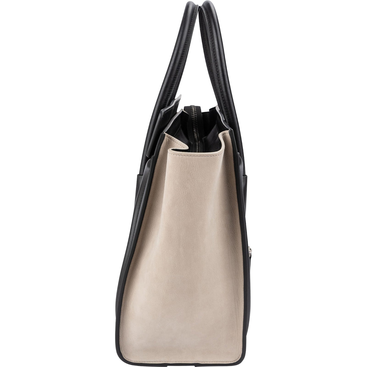 Borsa a mano Céline Luggage in pelle di vitello martellata e liscia e camoscio, tricolore