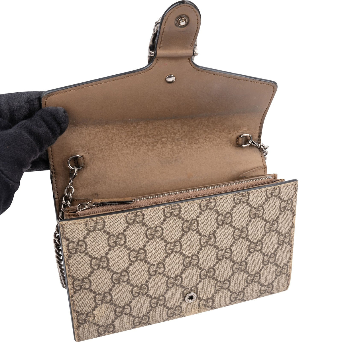 Bolso bandolera Gucci Dionysus Wallet On Chain en lona GG Supreme Monogram