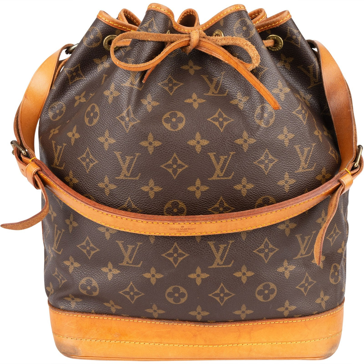 Louis Vuitton Monogram Canvas Sac Noé Grande aus Canvas und Vachetta-Leder – Vorderansicht