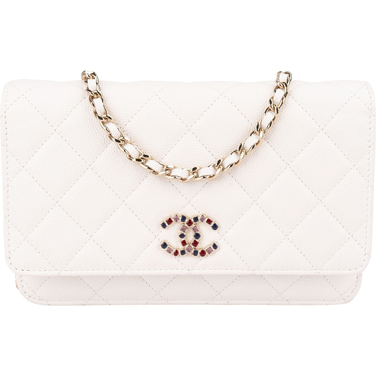 Chanel Jeweled CC WOC aus Caviar-Leder – Vorderansicht