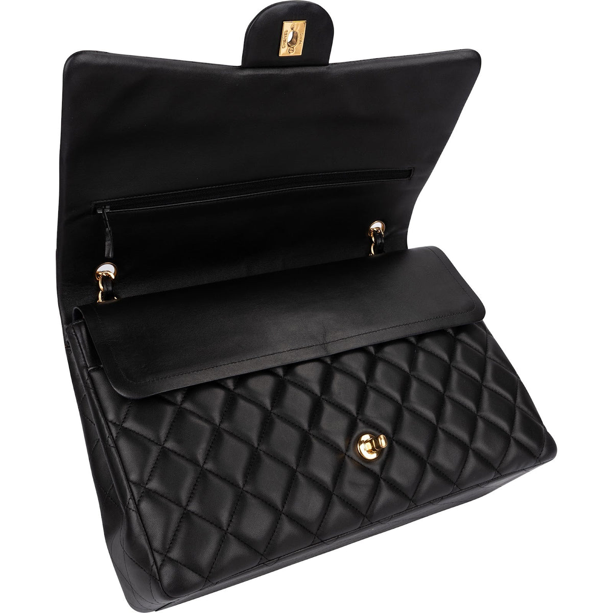 Bolso bandolera Chanel Maxi Double Flap de piel de cordero acolchada