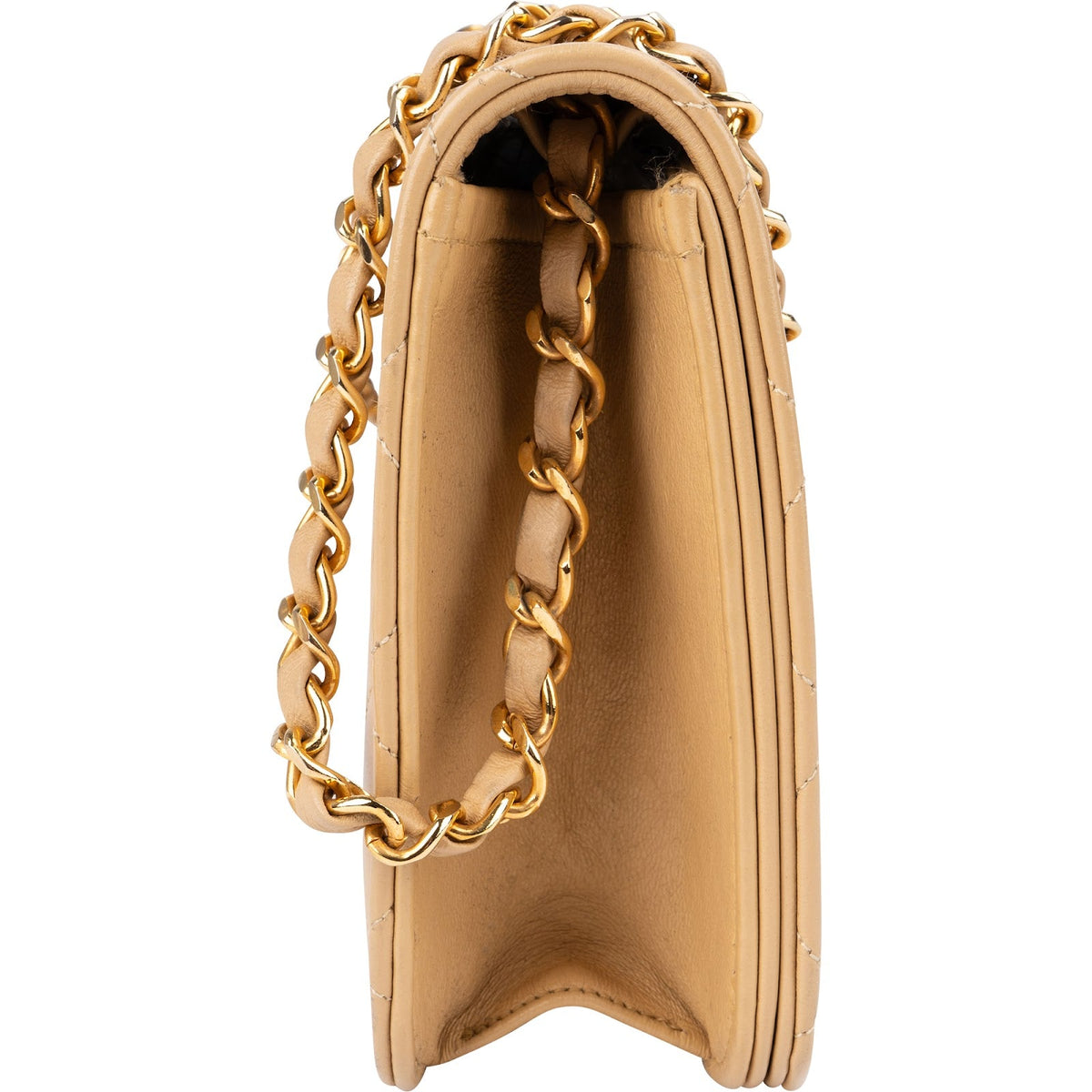 Chanel Quilted Lambskin 24K Gold Single Flap Shoulder Bag
