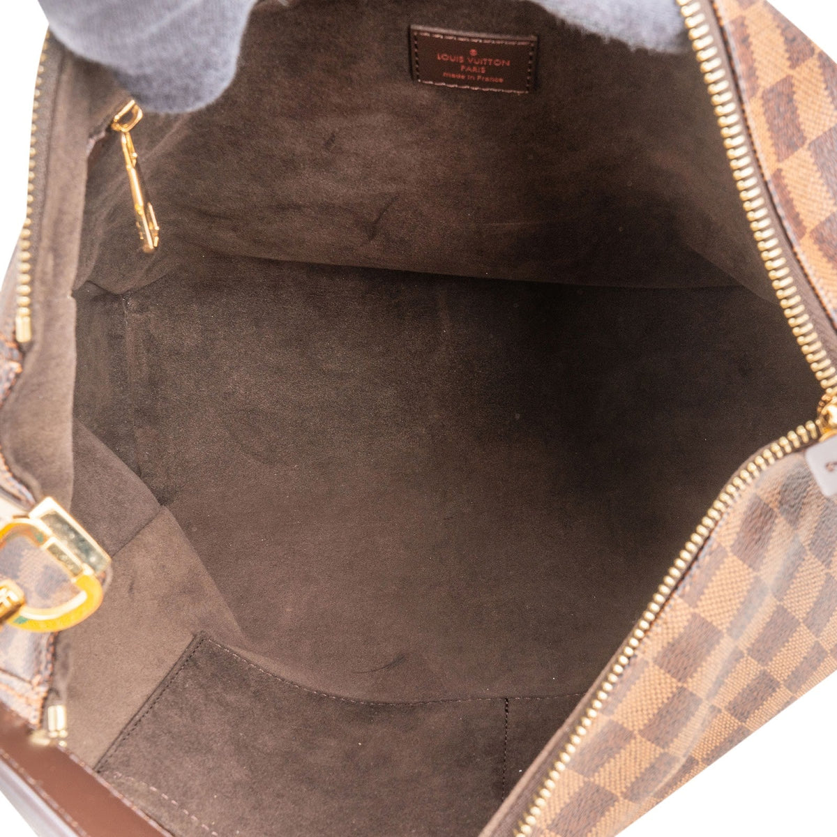 Borsa a mano Louis Vuitton Portobello GM in tela Monogram Damier Ebene