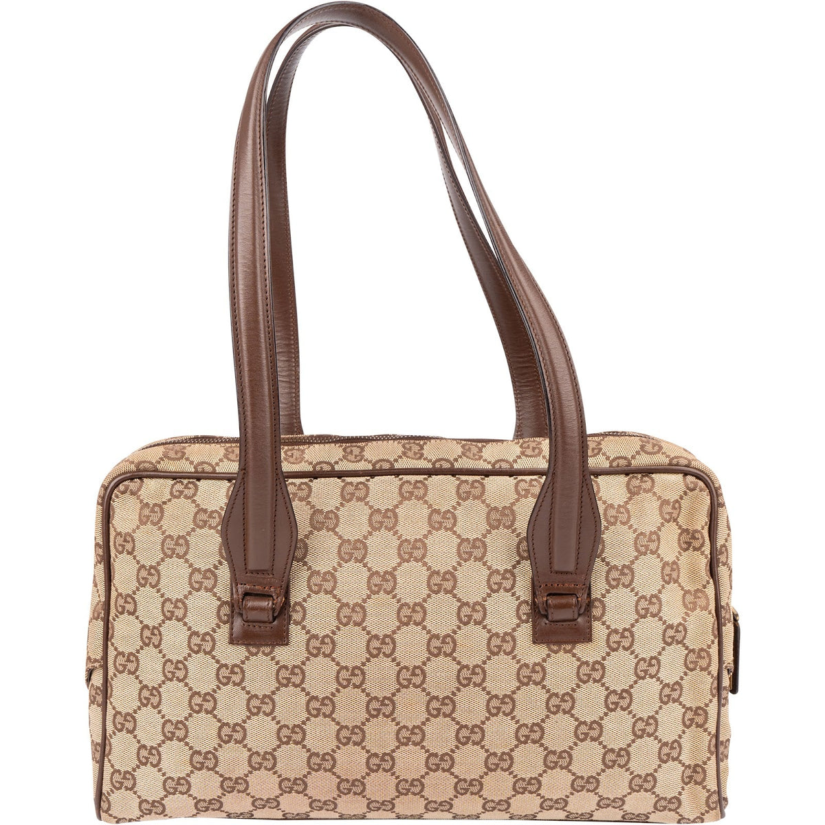 Gucci Monogram GG Canvas Vintage aus Canvas und Leder – Vorderansicht