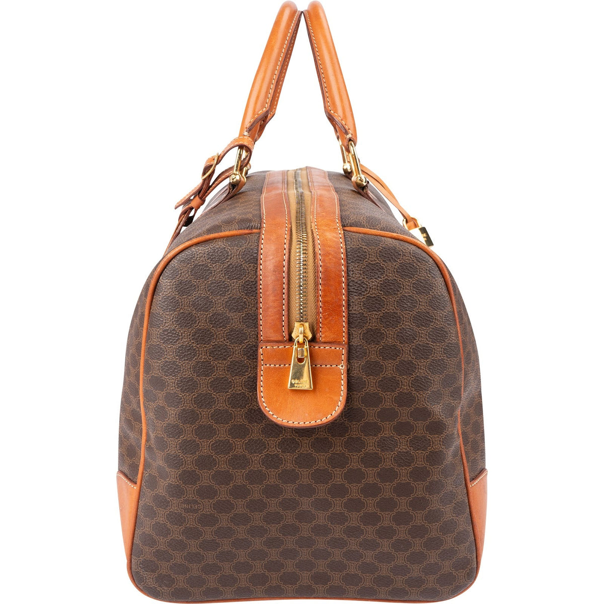 Celine Monogram Macadam Canvas Boston 45 Handbag