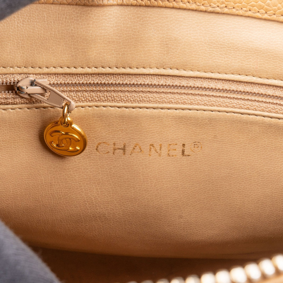Chanel Caviar Leather CC Tote Shoulder Bag
