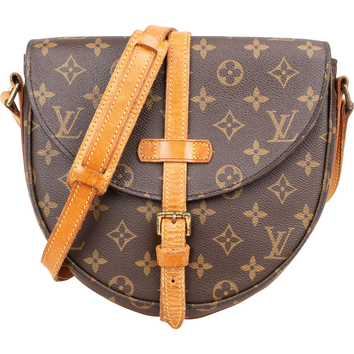Louis Vuitton Monogram Canvas Chantilly MM aus Canvas und Vachetta-Leder – Vorderansicht