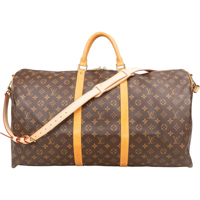 Bolso de viaje Louis Vuitton Keepall 60 Bandoulière en lona Monogram