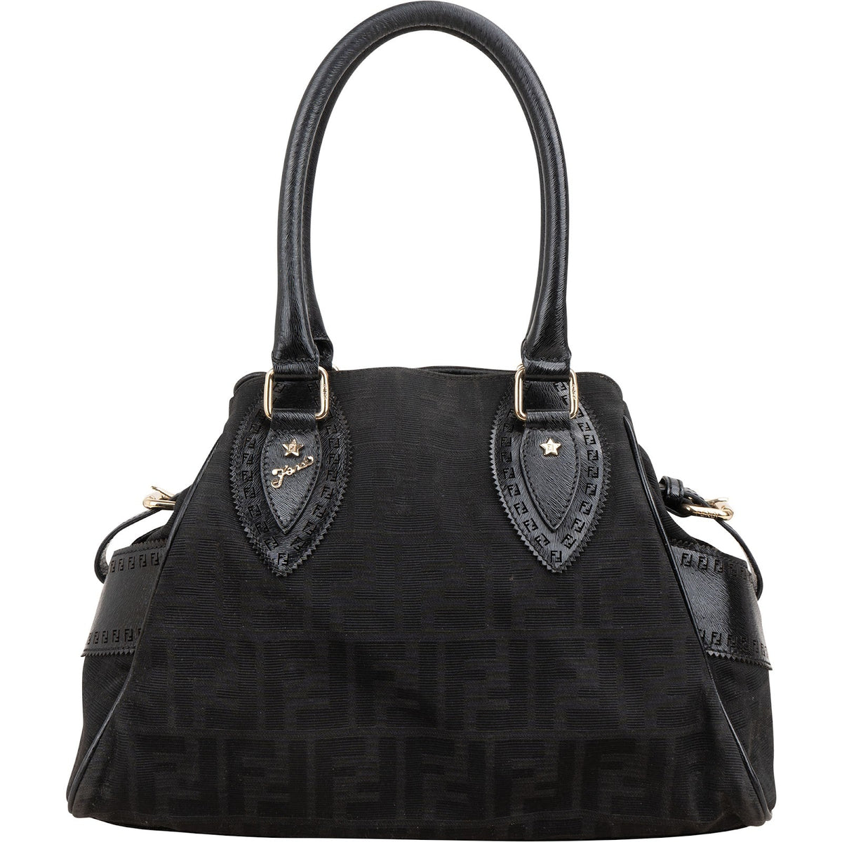 Fendi Monogram FF Zucca Canvas Villa Borghese aus Canvas und Leder – Vorderansicht