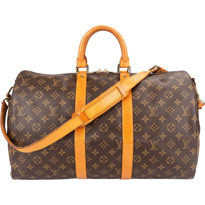 Bolso de viaje Louis Vuitton Keepall 45 Bandoulière en lona Monogram