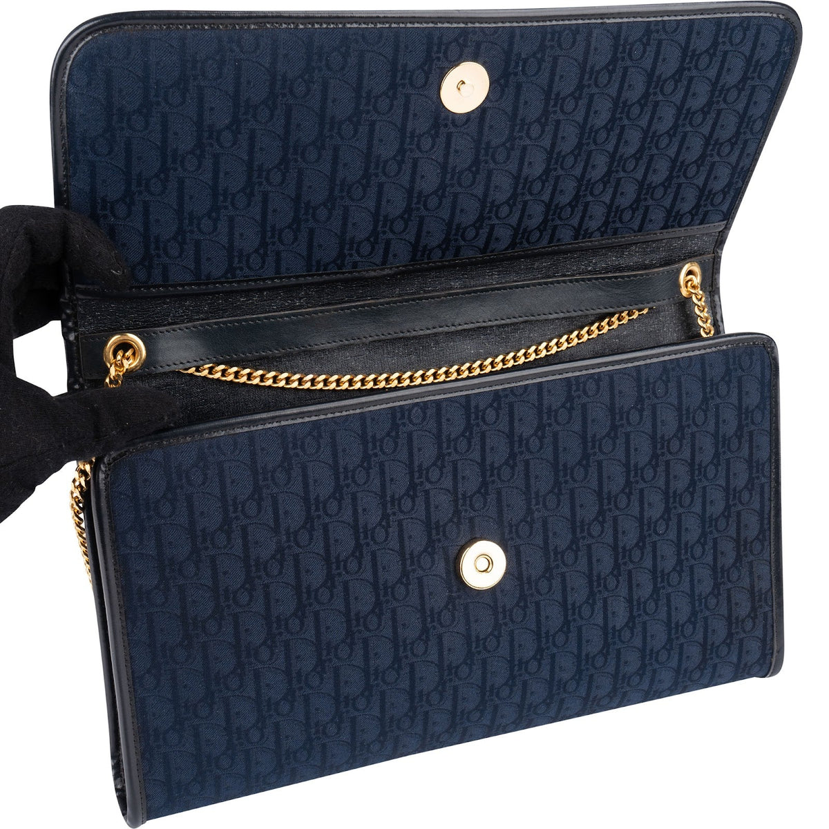 Bolso de hombro con solapa vintage de lona jacquard con monograma Oblique de Christian Dior