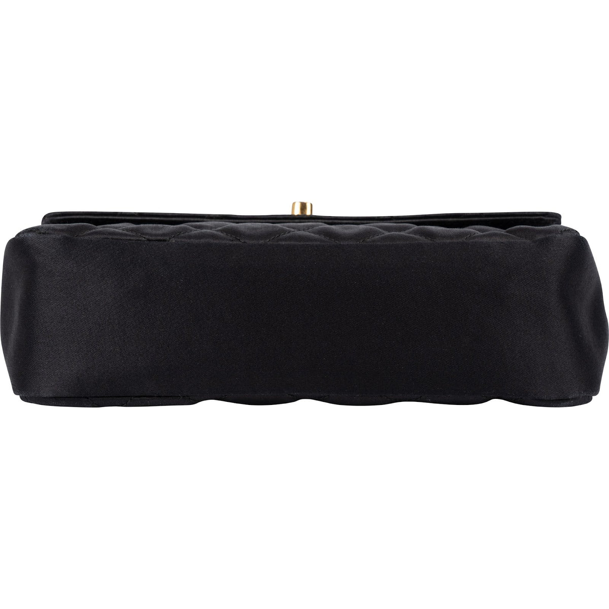Chanel Mini Single Flap aus schwarzem Satin – Detailansicht 5