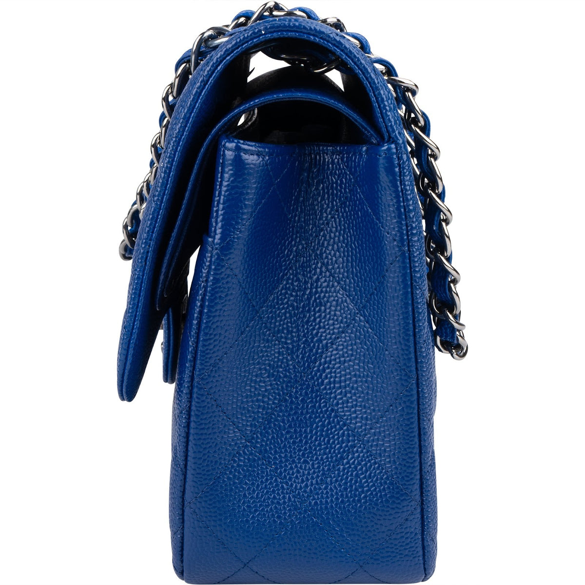 Sac bandoulière Chanel Jumbo à double rabat en cuir caviar matelassé