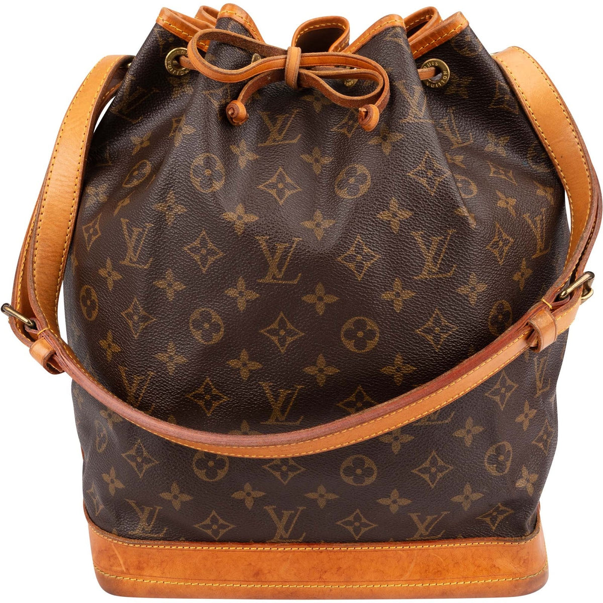 Louis Vuitton Monogram Canvas Sac Noé Grande aus Monogram Canvas und Vachetta-Leder – Vorderansicht