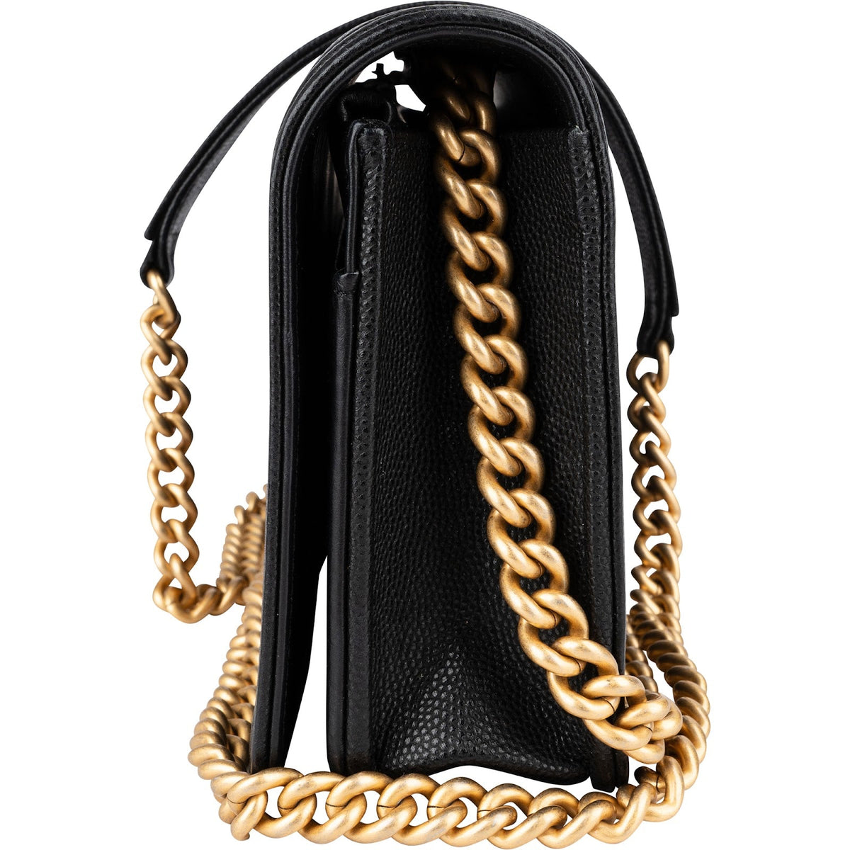 Bolso bandolera Chanel Boy Wallet On Chain de piel caviar acolchada