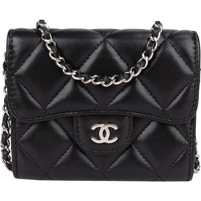 Chanel Quilted Lambskin CC Single Flap Wallet on Chain