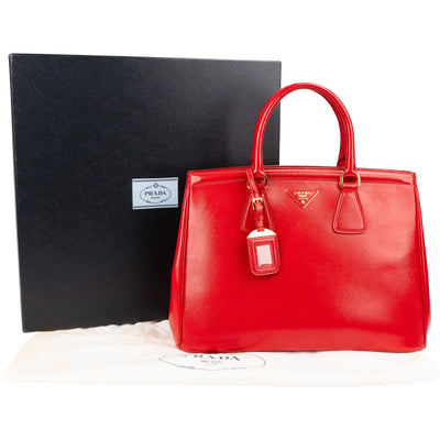 Prada Saffiano Vernice Leather Large Galleria Tote Handbag